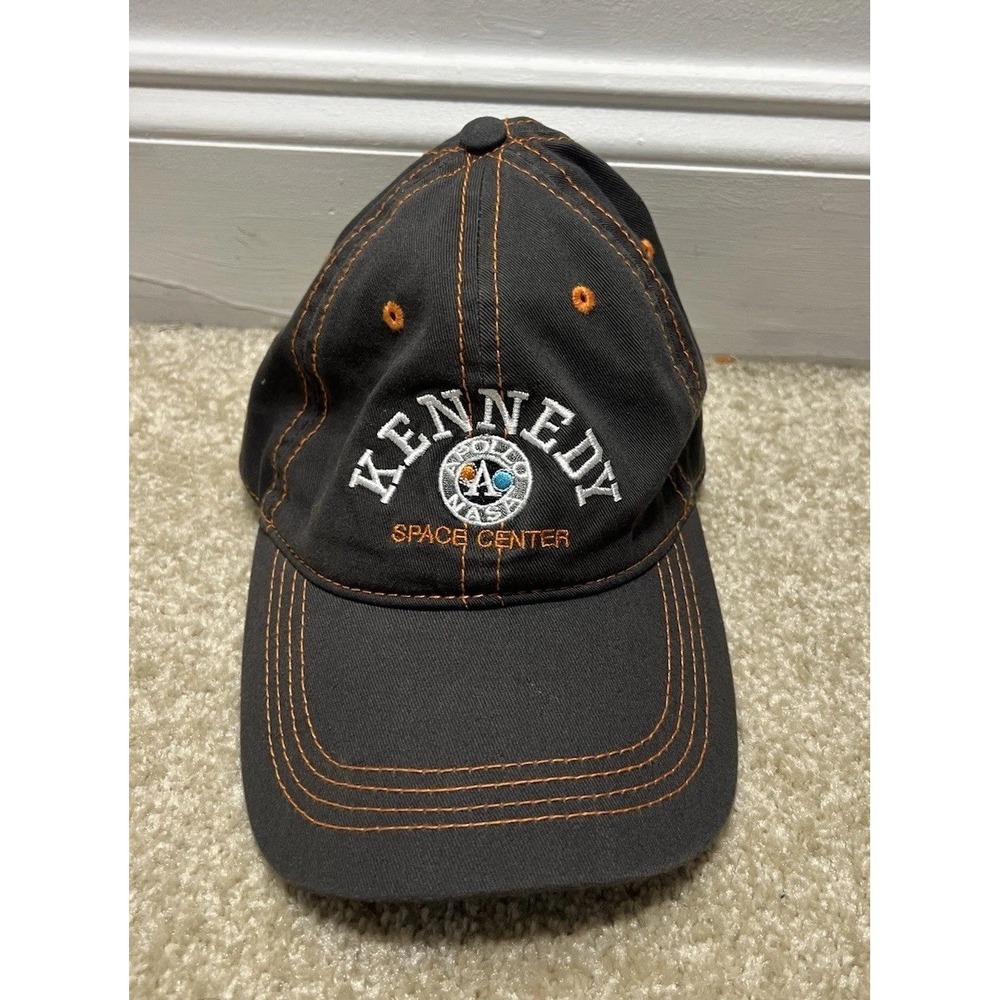Kennedy Space Center Apollo NASA 100% Cotton Adjustable Gray Ball Cap OSFM - EUC